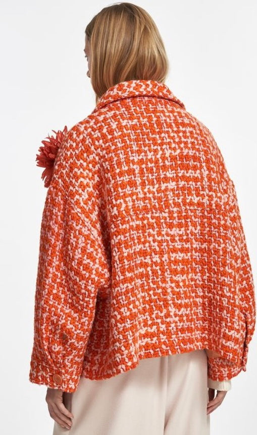 SYBIL Essentiel Antwerp Orange and Cream Tweed Jacket SYBIL Boutique