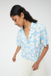 Compania Fantastica Blue Floral Print Florere Shirt