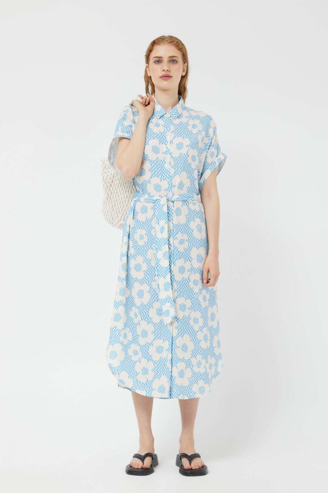 Compania Fantastica Blue Floral Print Dress