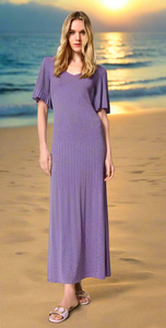 Twinset Hyacinth Purple Long Lurex Knit Dress