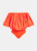 Load image into Gallery viewer, Essentiel Antwerp Orange Pinch Puff Off-Shoulder Top
