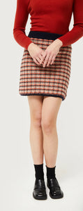 Compania Fantastica Plaid Print Knit Skirt