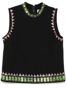 Essentiel Antwerp black sleeveless top with embellishments