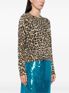 Essentiel Antwerp Leopard Print Fine knit Cashmere sweater