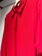 Load image into Gallery viewer, Beatrice B Red Silk Blouse with Pleated Sleeve
