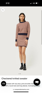 Compania Fantastica Plaid Print Knit Skirt