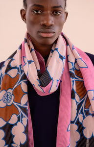 Tidings Pink Parisien Peonie Wool Scarf