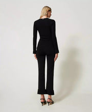 Load image into Gallery viewer, Twinset Milano Black Flared Knit Trousers
