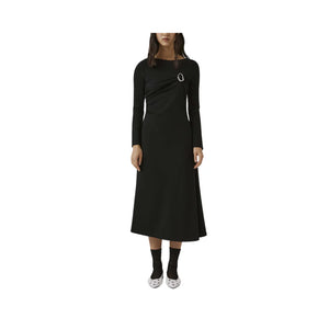 Beatrice B Black Jersey Long Sleeve Asymmetrical Dress