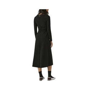 Beatrice B Black Jersey Long Sleeve Asymmetrical Dress