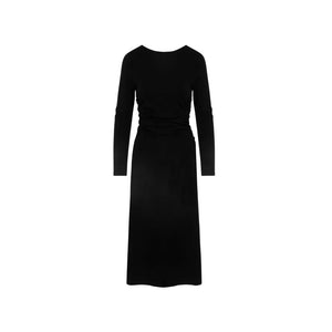 Beatrice B Black Jersey Long Sleeve Asymmetrical Dress