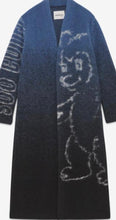 Load image into Gallery viewer, Ottodame Blue / Black Teddybear Wool Coat
