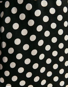 Essentiel Antwerp Black & White Polka Dot Cape Sleeve Dress