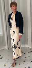 Load image into Gallery viewer, Twinset Cream &amp; Black Wisteria Carnation Crepe de Chine Dress
