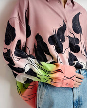 Load image into Gallery viewer, Essentiel Antwerp Mauve Peach Lily Leaf Print Shirt
