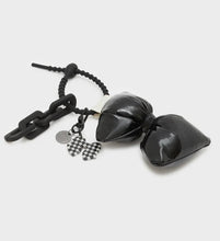 Load image into Gallery viewer, Nali Black Puffy Bow KeyRing / Handbag Decor
