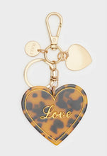 Load image into Gallery viewer, Nali “Love” Tortoiseshell Heart Keyring / Handbag Charm
