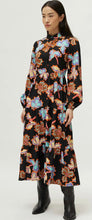 Load image into Gallery viewer, Compania Fantastica Black Abstract Floral Tiered Dress
