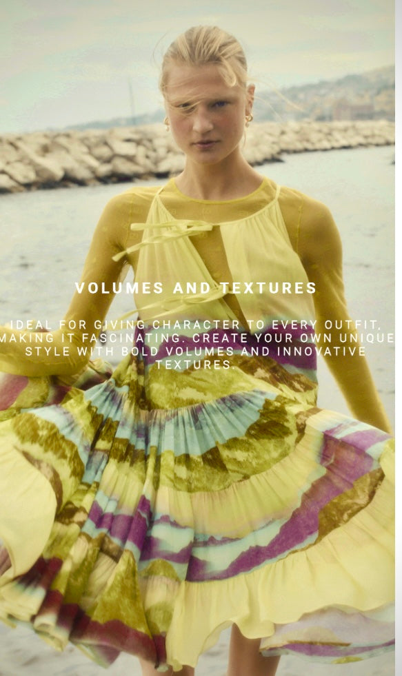 Beatrice B Lime Scenic Print Flounce & Frill Dress