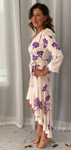 Twinset Lilac Wisteria Dip Hem Crepe Dress