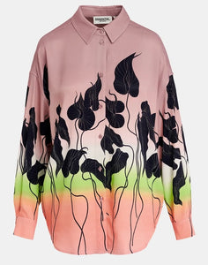 Essentiel Antwerp Mauve Peach Lily Leaf Print Shirt