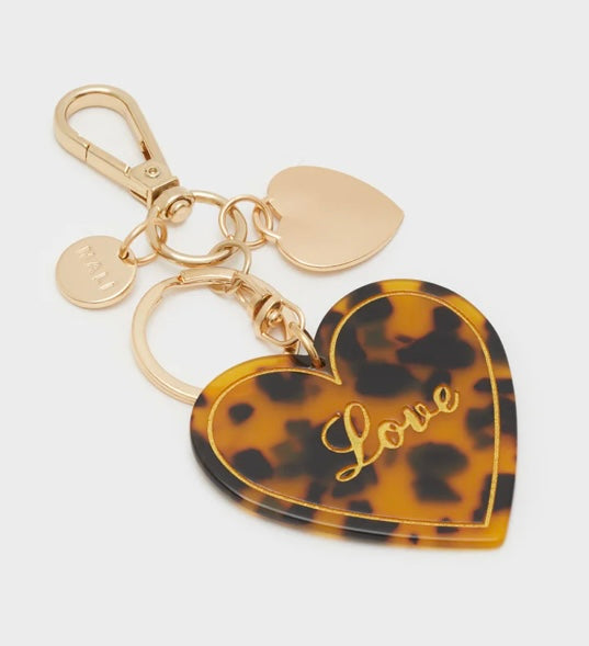 Nali “Love” Tortoiseshell Heart Keyring / Handbag Charm