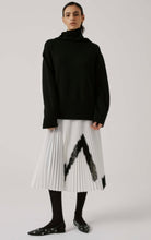 Load image into Gallery viewer, Beatrice B White Pleated Skirt with Black Lace Inserts
