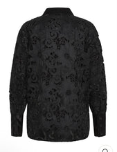 Load image into Gallery viewer, RDF Black Lace Blouse with satin Cuff &amp; Collar
