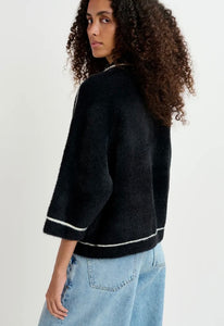 Essentiel Antwerp Black Fluffy Cardi-Jacket