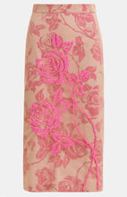 Load image into Gallery viewer, Essentiel Antwerp Pink Tulle Midi Skirt with Floral Beaded Embellishment
