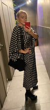 Load image into Gallery viewer, Essentiel Antwerp Black &amp; White Polka Dot Cape Sleeve Dress
