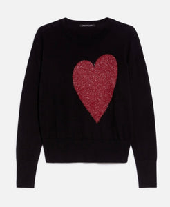 PENNYBLACK Black Cotton & Cashmere Heart Sweater