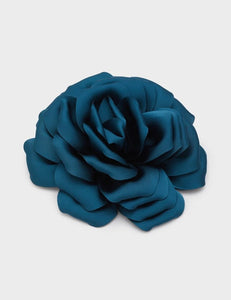 Nali Khaki Brown Satin Rose Corsage Brooch / Hair Clip