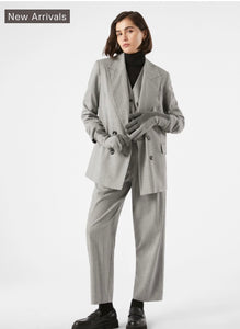 PENNYBLACK Grey Pinstripe Double Breasted Boyfriend Blazer