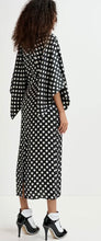 Load image into Gallery viewer, Essentiel Antwerp Black &amp; White Polka Dot Cape Sleeve Dress
