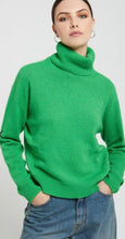 Load image into Gallery viewer, Ottodame Green Cashmere Blend Rolled Neck Jumper
