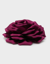 Load image into Gallery viewer, Nali Black Satin Rose Corsage Brooch / Hair Clip
