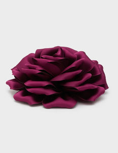 Nali Khaki Brown Satin Rose Corsage Brooch / Hair Clip