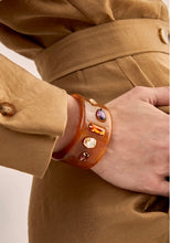 Load image into Gallery viewer, Nali Tan / Brown Resin Bracelet with crystals
