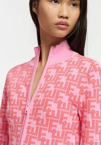Essentiel Antwerp Pink Jacquard Zippy Jacket