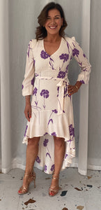 Twinset Lilac Wisteria Dip Hem Crepe Dress