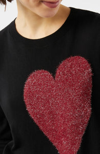 PENNYBLACK Black Cotton & Cashmere Heart Sweater