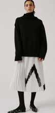 Load image into Gallery viewer, Beatrice B White Pleated Skirt with Black Lace Inserts
