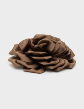 Load image into Gallery viewer, Nali Khaki Brown Satin Rose Corsage Brooch / Hair Clip
