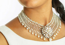 Load image into Gallery viewer, St. Erasmus Versaise Pearl Bead &amp; Crystal Collar Necklace
