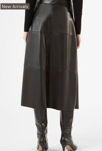 PENNYBLACK Black Faux Leather A-Line Skirt