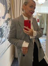 Load image into Gallery viewer, PENNYBLACK Grey Pinstripe Double Breasted Boyfriend Blazer
