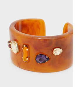 Nali Tan / Brown Resin Bracelet with crystals