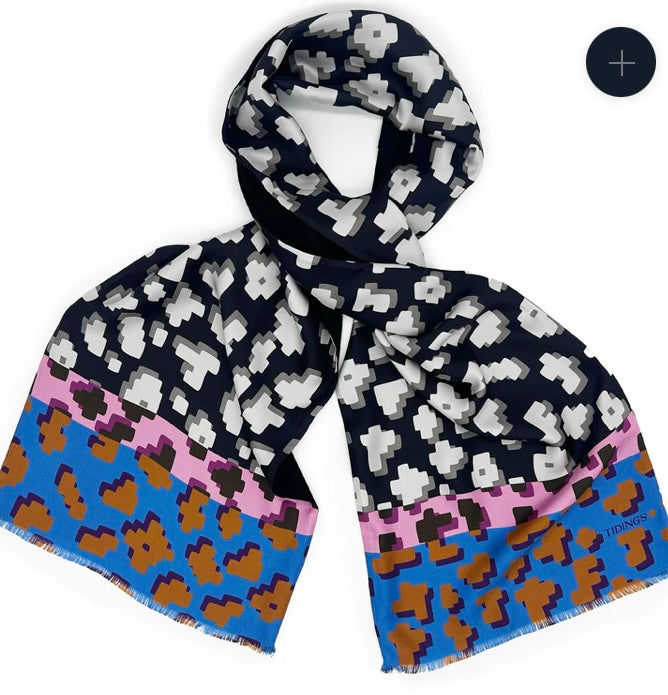 Tidings Silk & Wool Opera Scarf “Moderne Mono”