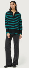 Load image into Gallery viewer, Compania Fantastica Green &amp; Black Stripes Jumper with collar
